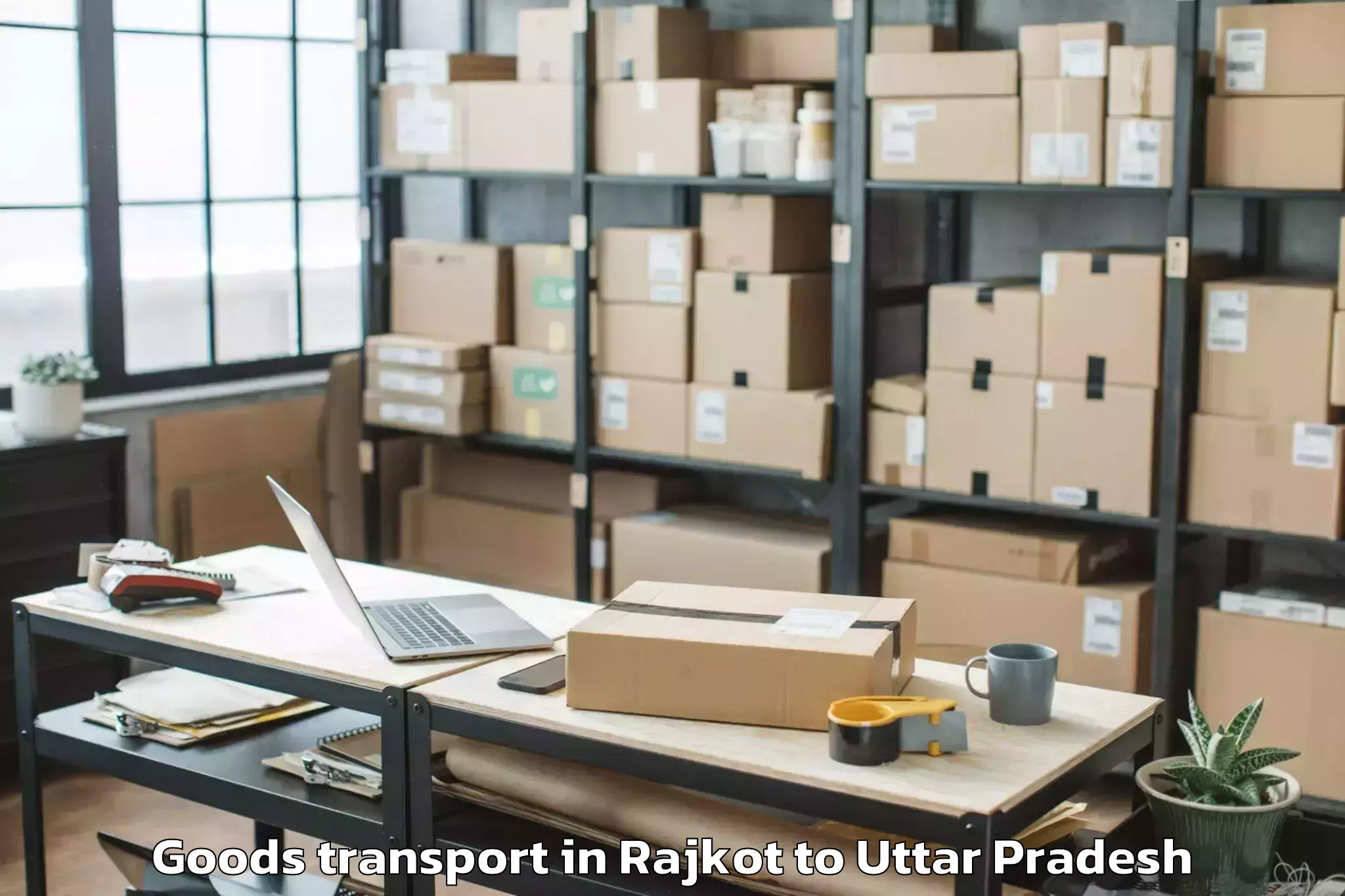 Easy Rajkot to Bilthra Goods Transport Booking